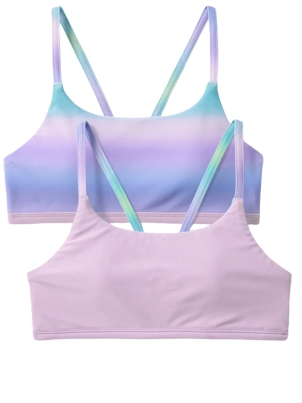 Athleta Girl 2 Piece Reversible Bathing Suit XL/14 Aura Ombré Blue/Taro - NWT